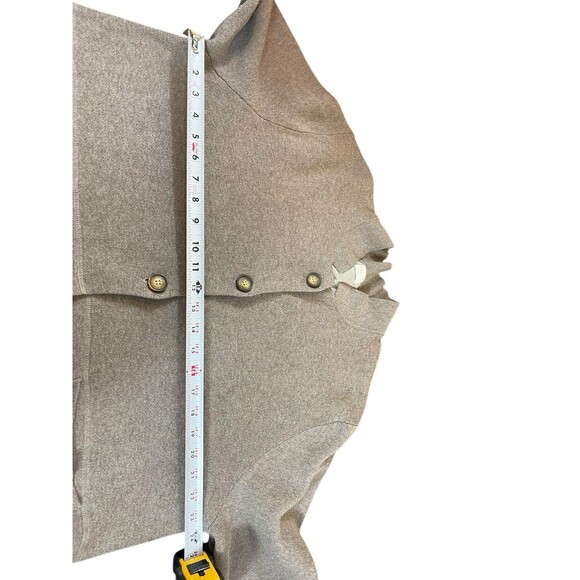 Poetry Cardigan Women’s 14 L Tan Gray Button Front Pocket Sweater Neutral Earthy - Picture 7 of 12